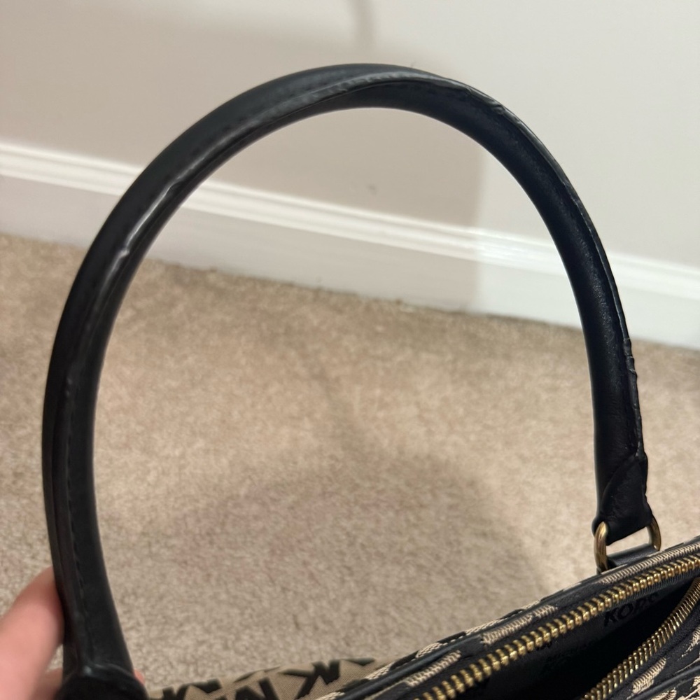 Michael Kors Veronica Monogram Canvas & Leather Dome Satchel - Picture 3 of 13
